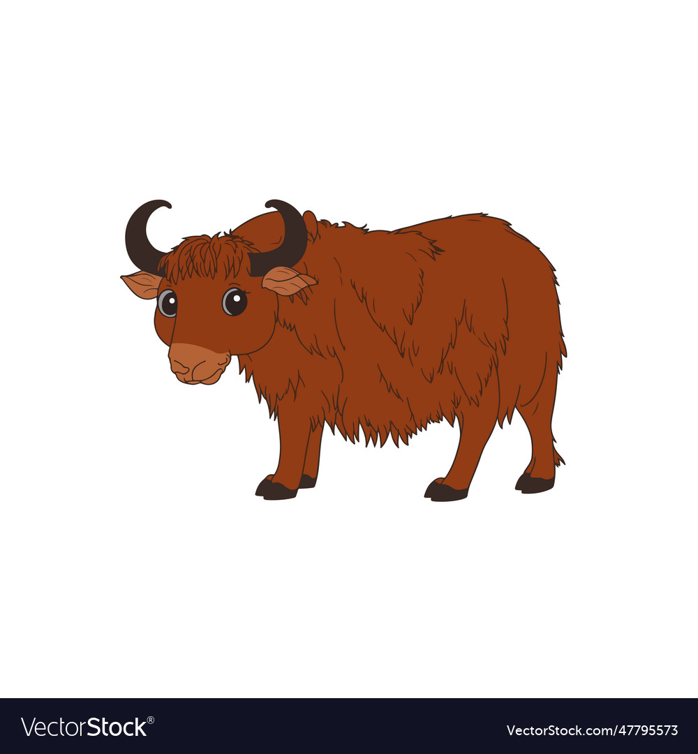 Cute yak cartoon design Royalty Free Vector Image