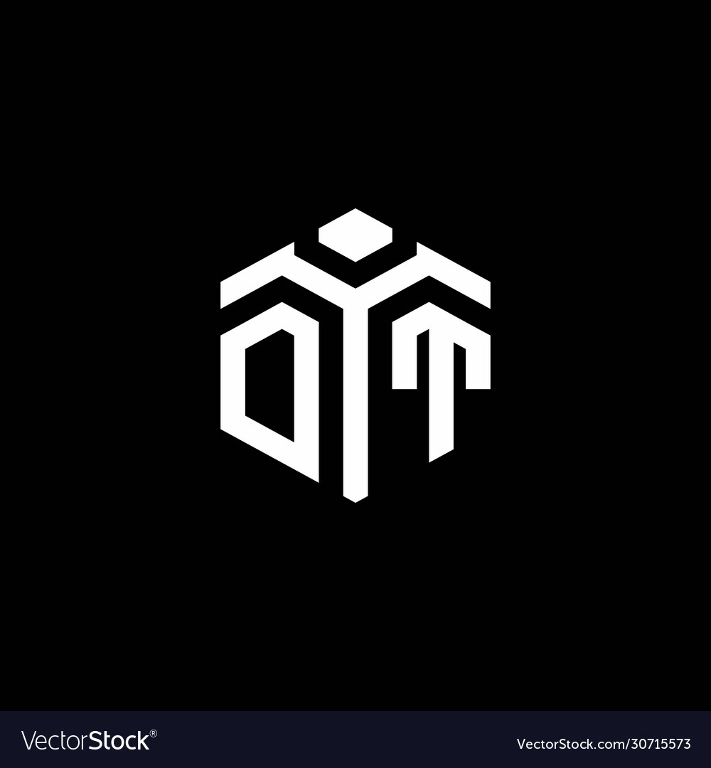 Dt monogram logo with abstract hexagon style