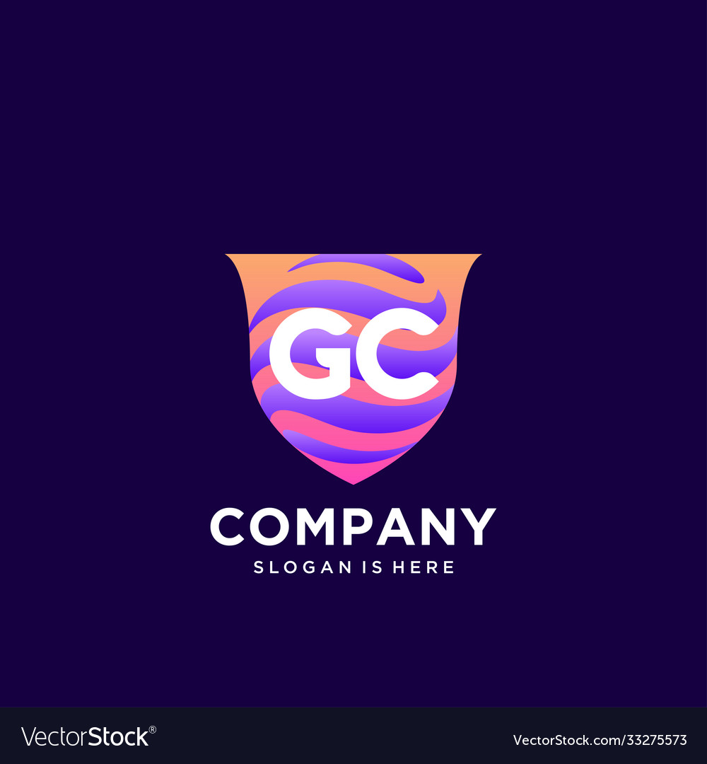 Gc initial logo with colorful template vector image Gc initial logo with colorful template