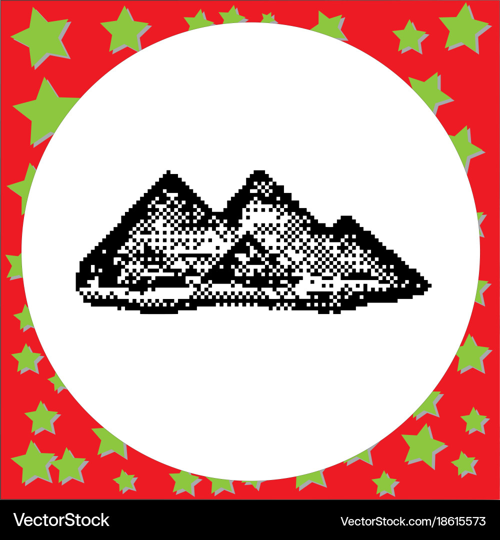 Giza pyramids of egypt black 8-bit Royalty Free Vector Image