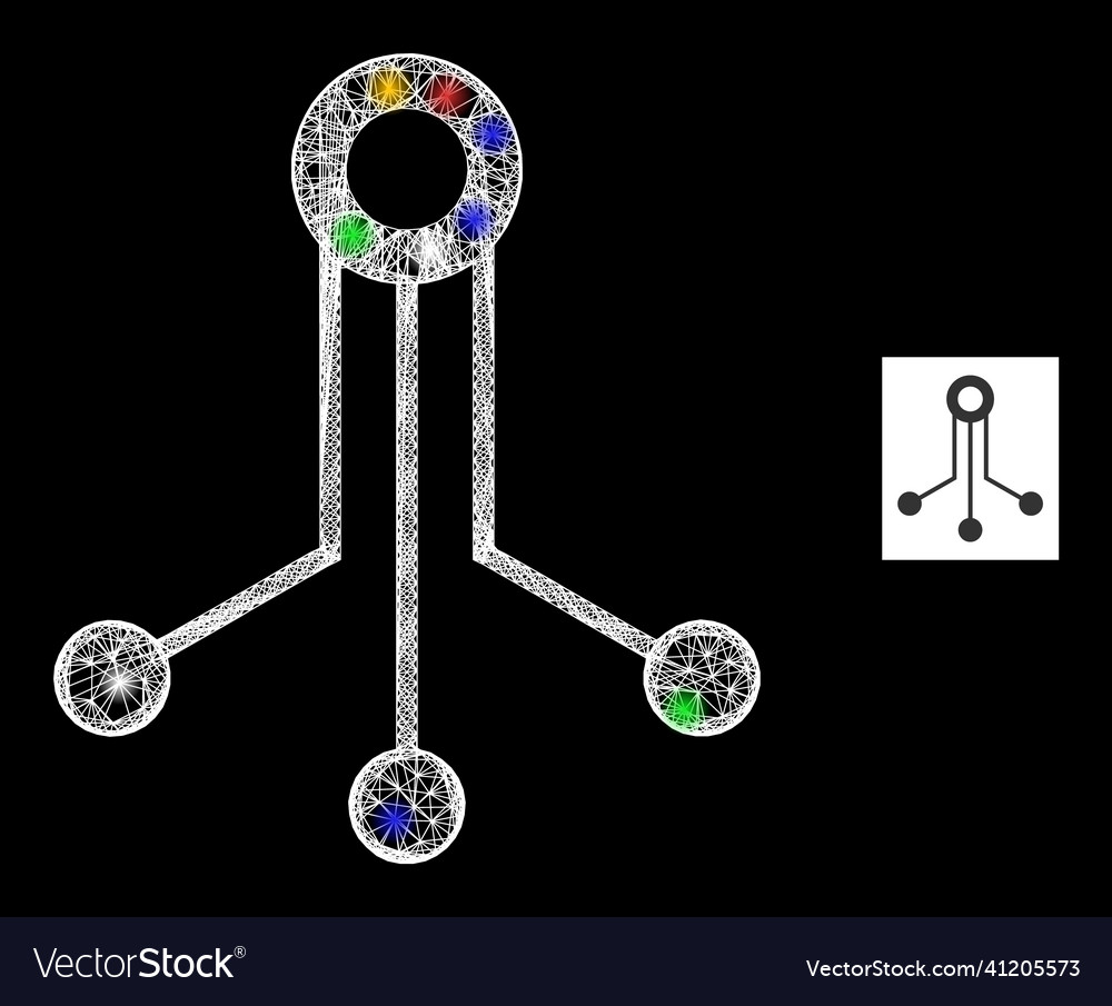 Hatched web mesh electronic sensor icon vector image Hatched web mesh electronic sensor icon