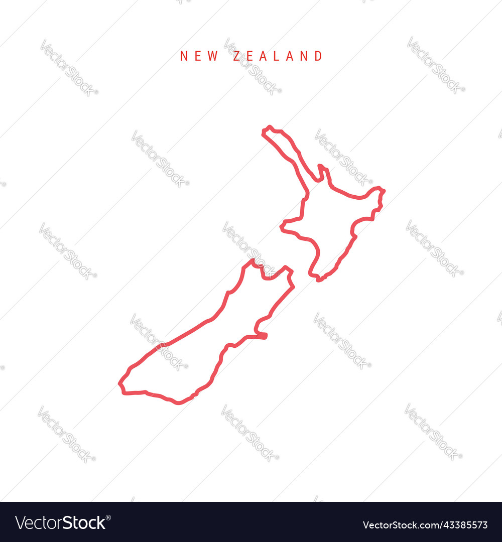 New zealand editable outline map