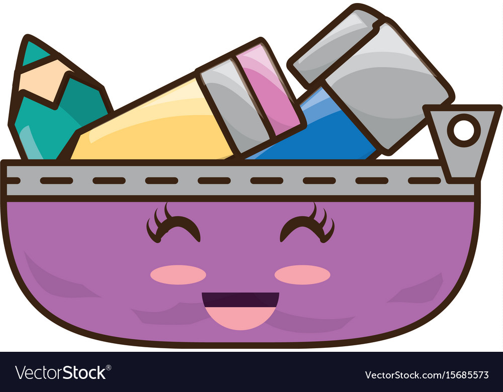 Pencil case cartoon Royalty Free Vector Image - VectorStock