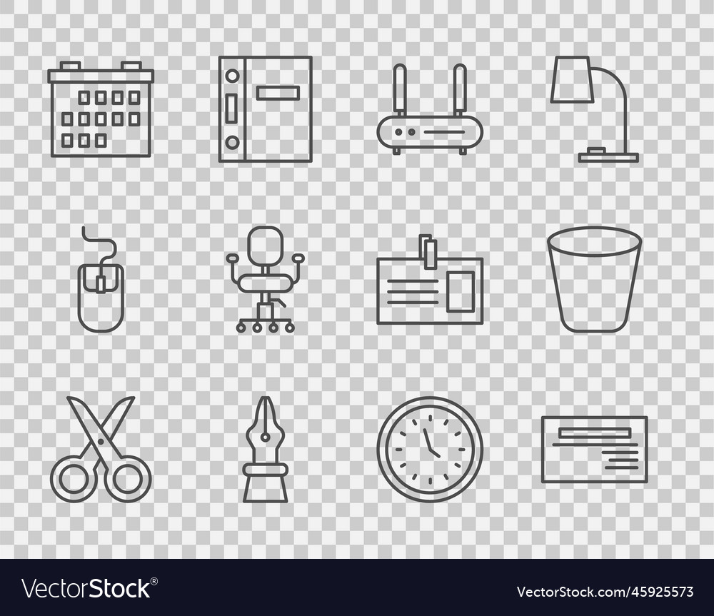 Set line scissors business card router and wi-fi vector image Set line scissors business card router and wi-fi