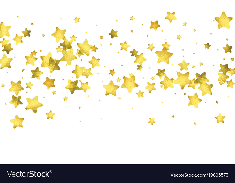 Star confetti gold random background Royalty Free Vector