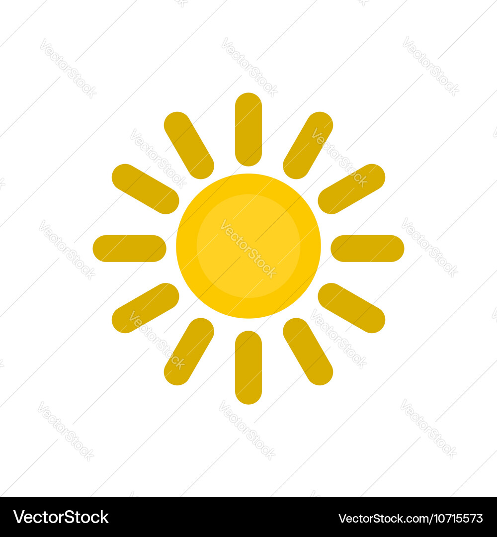Sun icon flat style Royalty Free Vector Image - VectorStock