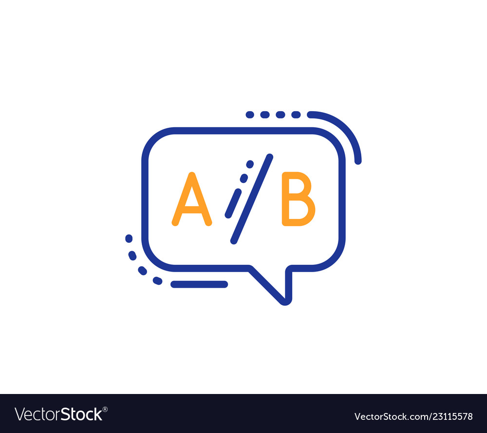 Ab testing line icon ui test chat bubble sign