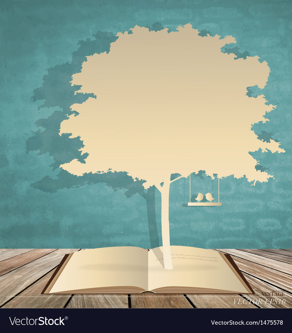 Abstract tree background with book