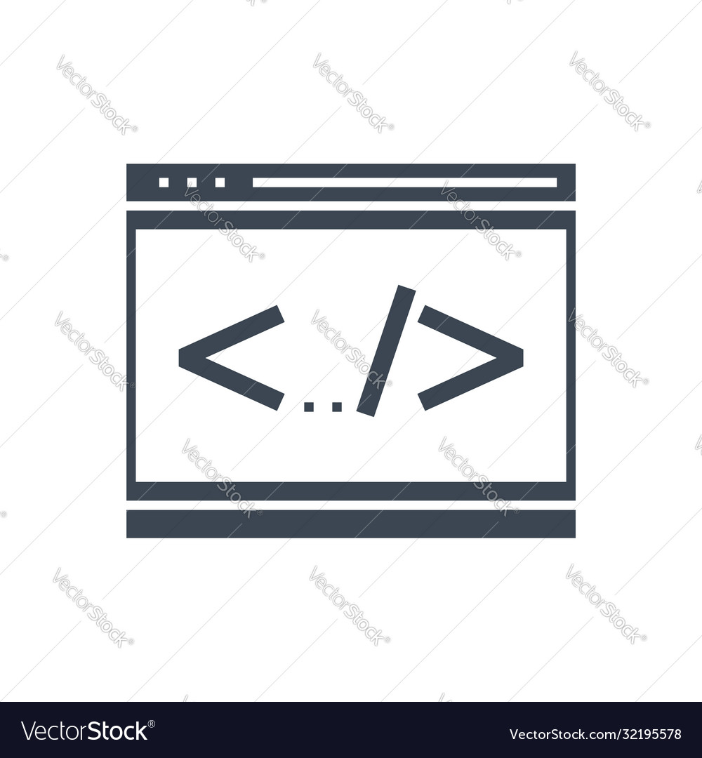 Coding line glyph icon