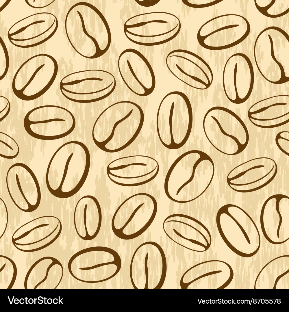 Coffee beans seamless pattern Royalty Free Vector Image