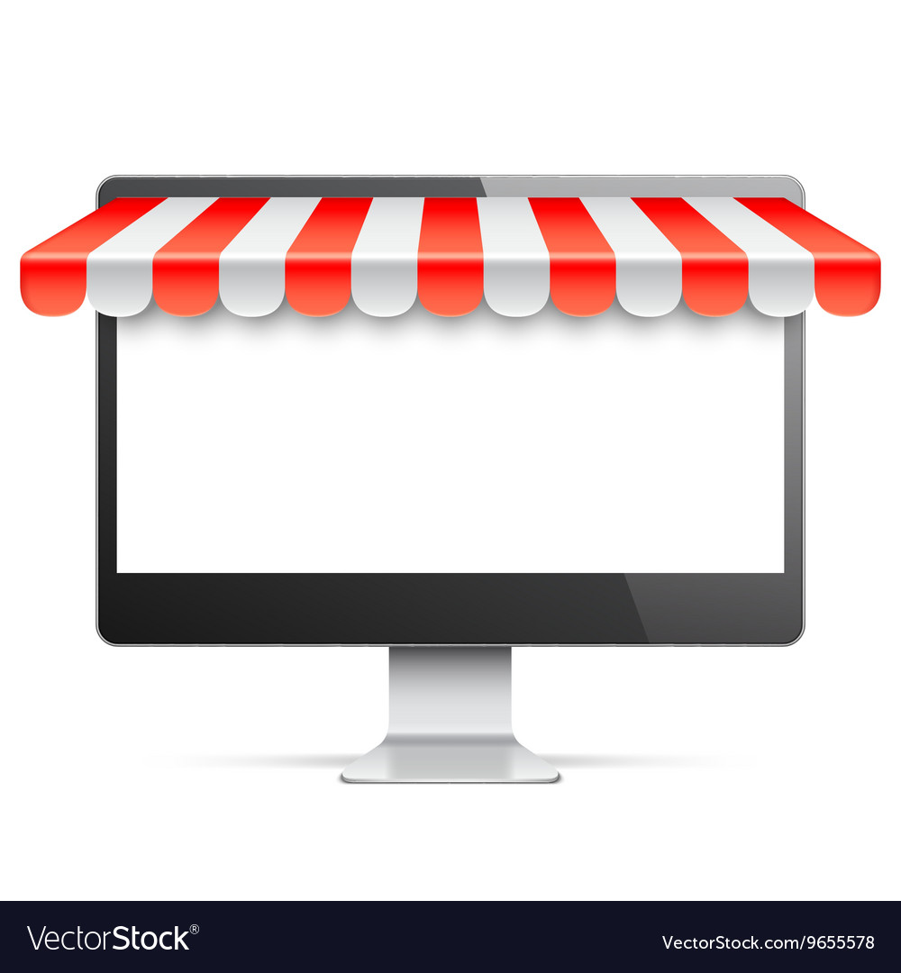 Computer monitor with red awning