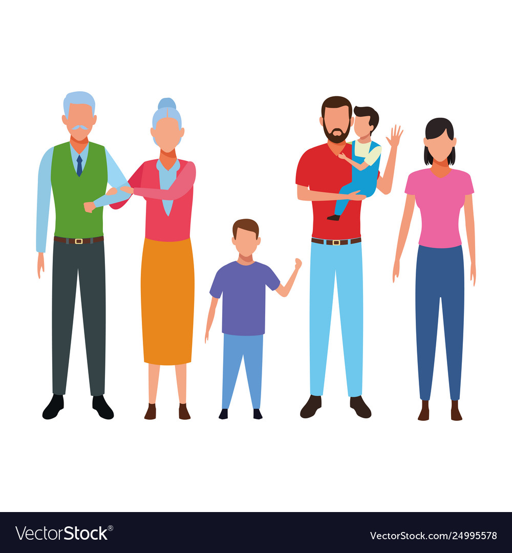 Family avatar cartoon character Royalty Free Vector Image