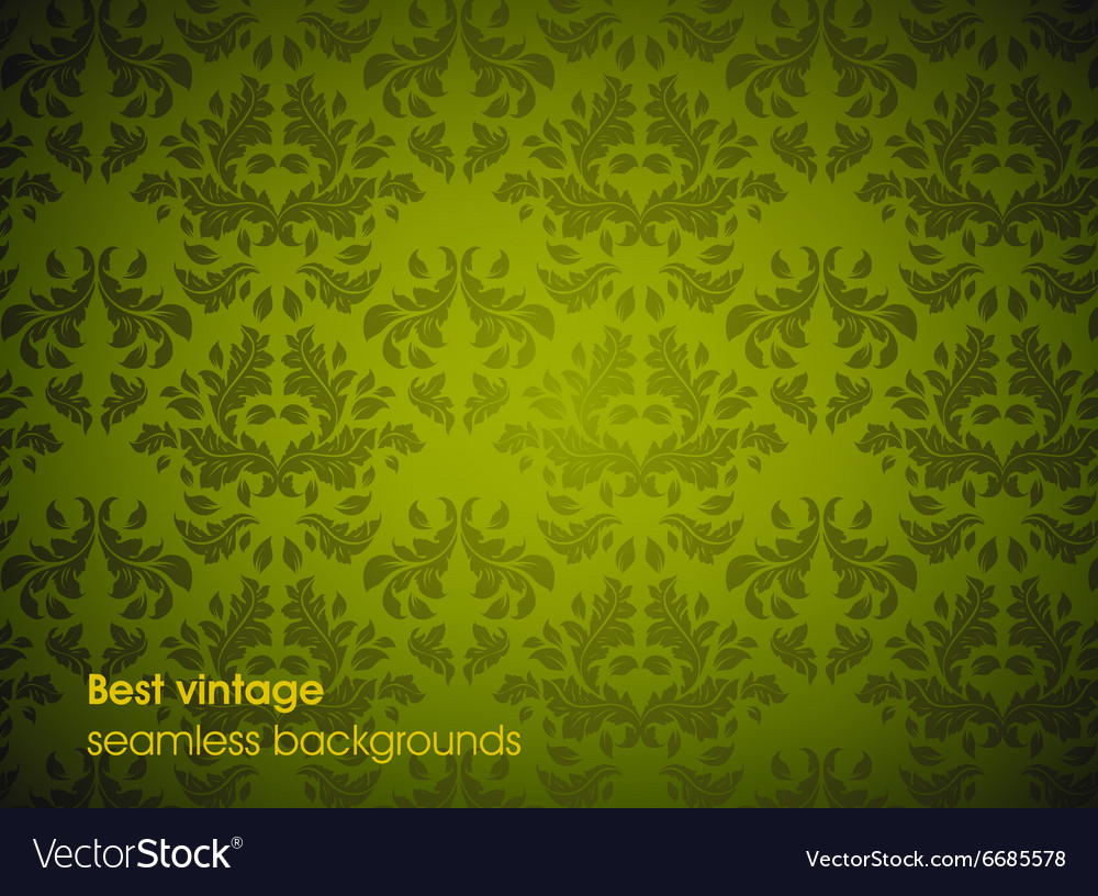 Green seamless floral background