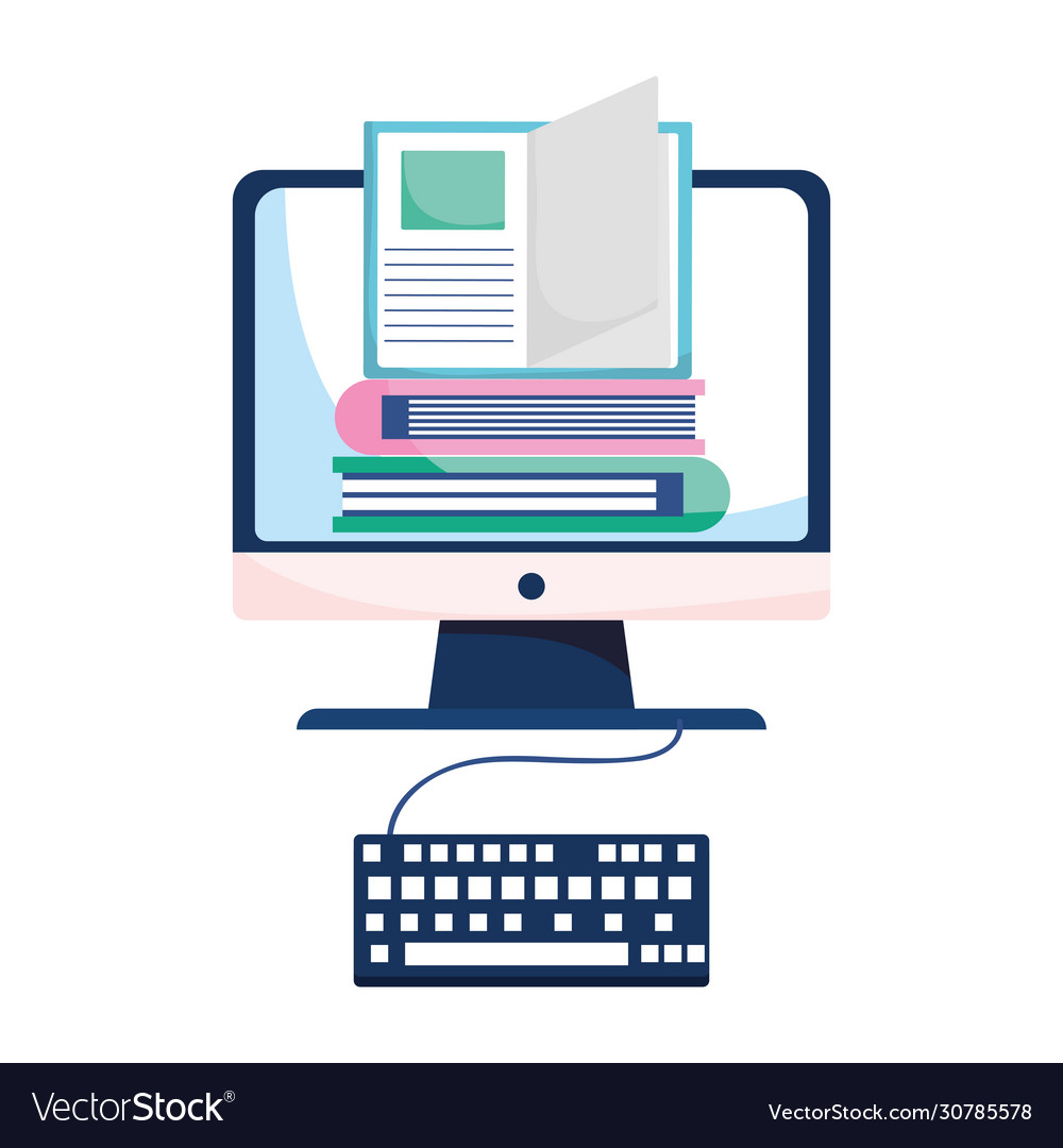 Isolated ebooks and computer design Royalty Free Vector