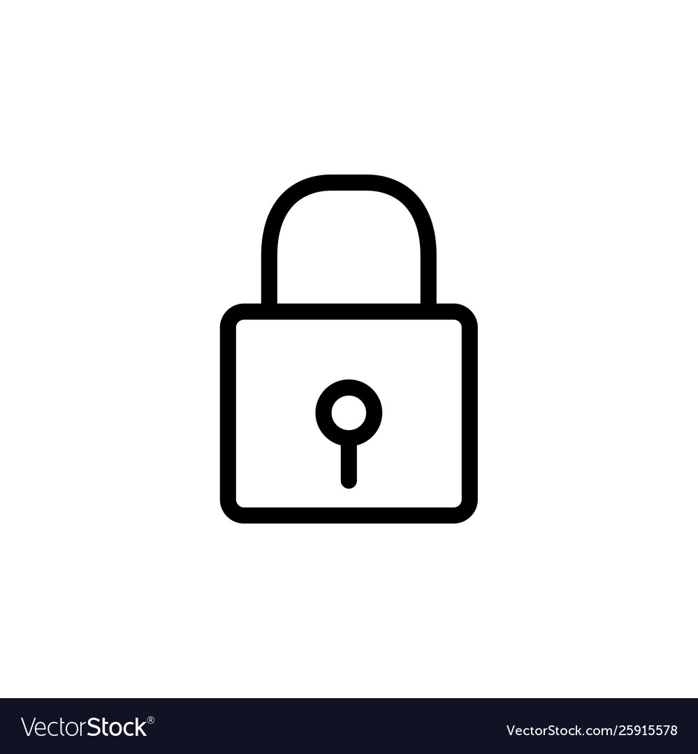 Lock line icon in flat style for app ui websites vector image Lock line icon in flat style for app ui websites