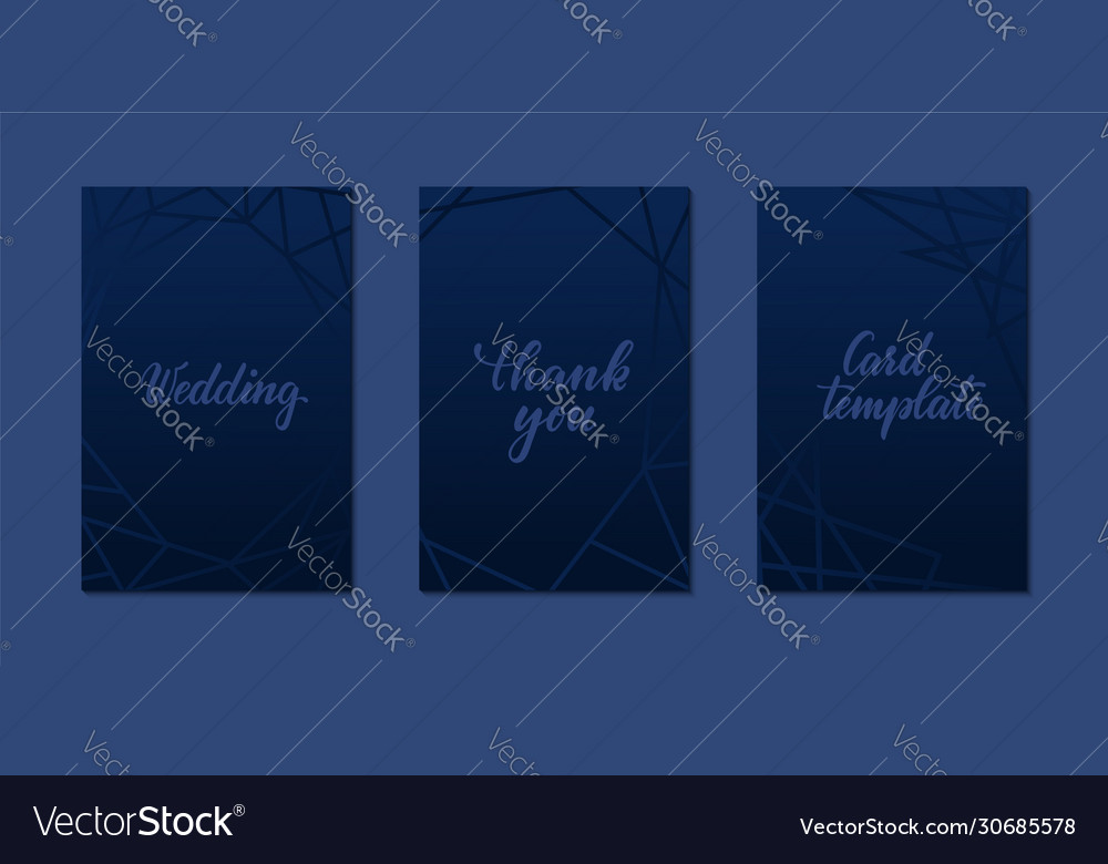 Luxury Blue Wedding Invitation Set