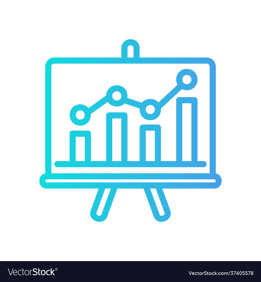 Presentation icon in gradient style about vector image Presentation icon in gradient style about