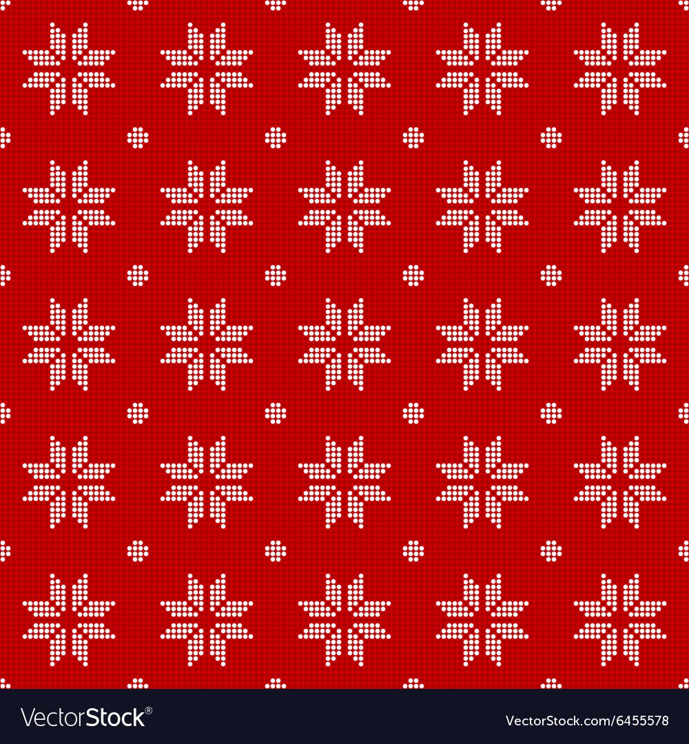 Red Snowflake Polka Dot Pattern