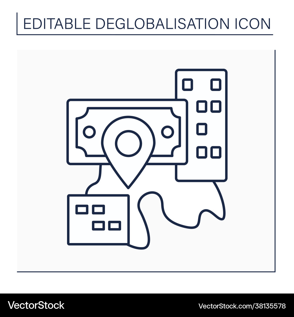 Reverse globalization line icon Royalty Free Vector Image