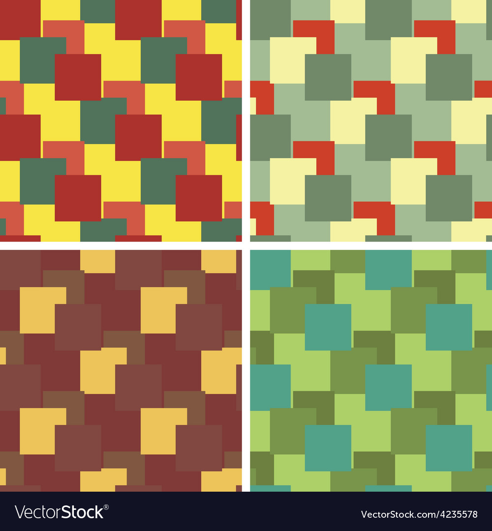 Seamless rectangulars pattern set