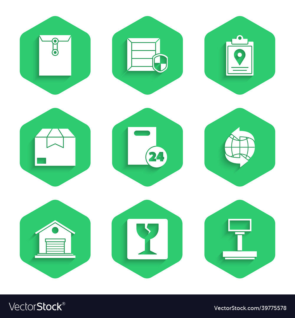 Set delivery with cardboard boxes fragile broken vector image Set delivery with cardboard boxes fragile broken