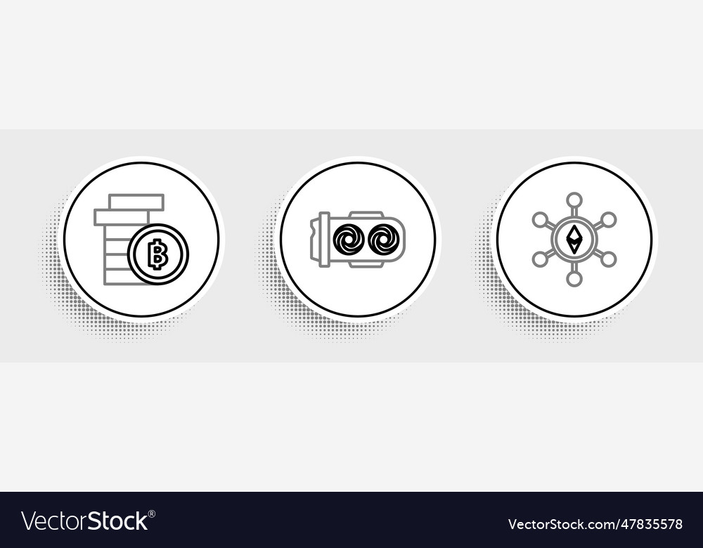 Set line blockchain technology ethereum eth vector image Set line blockchain technology ethereum eth