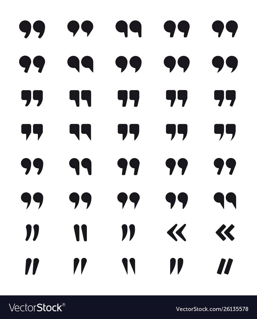 Set quotes symbols quotation marks isolated on Vector Image