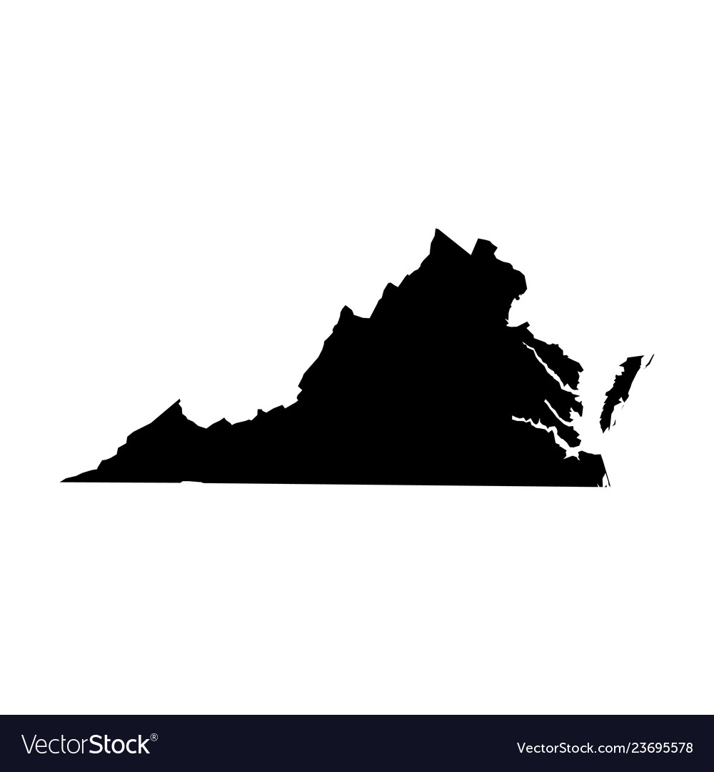 Virginia state usa - solid black silhouette Vector Image