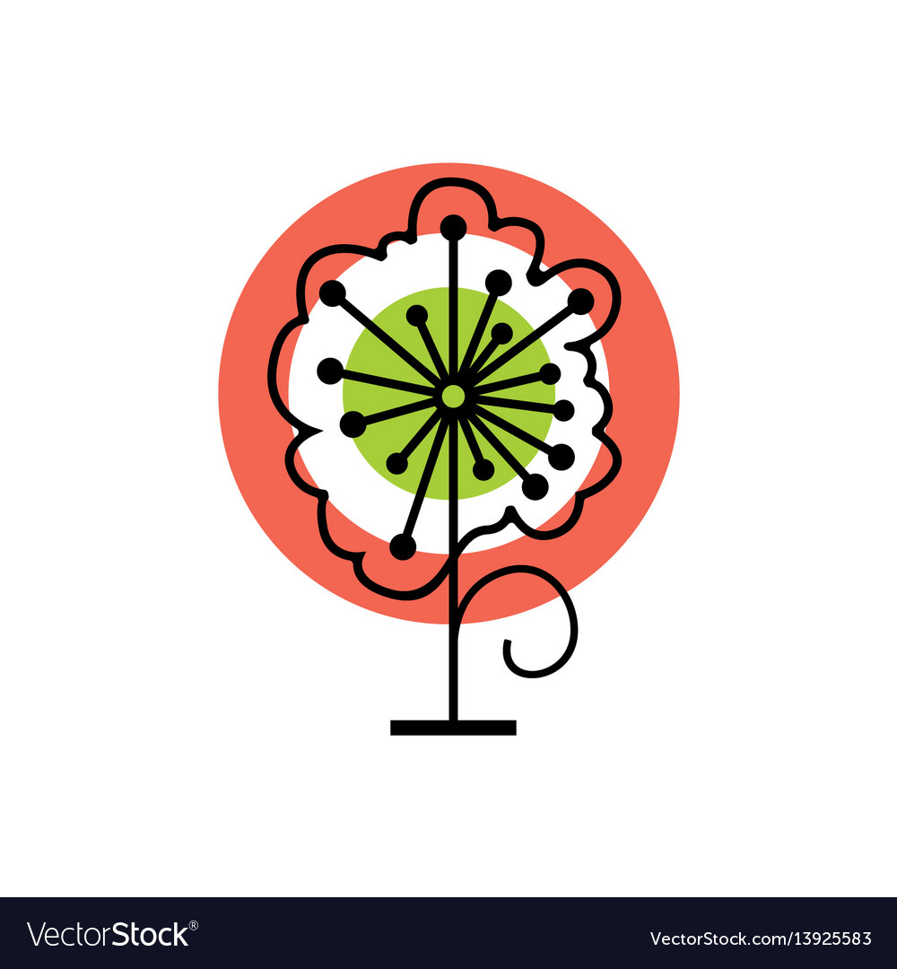 Contour icon of a flower