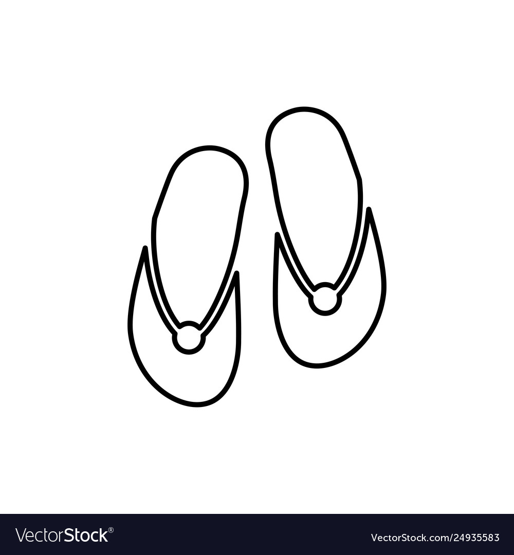 Flip flops icon beach and vacation