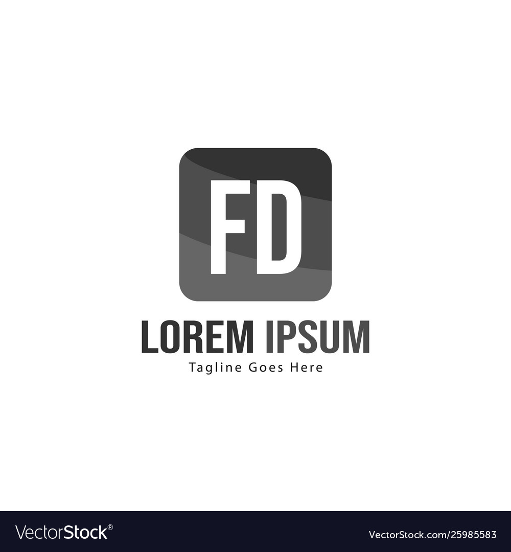 Initial fd logo template with modern frame