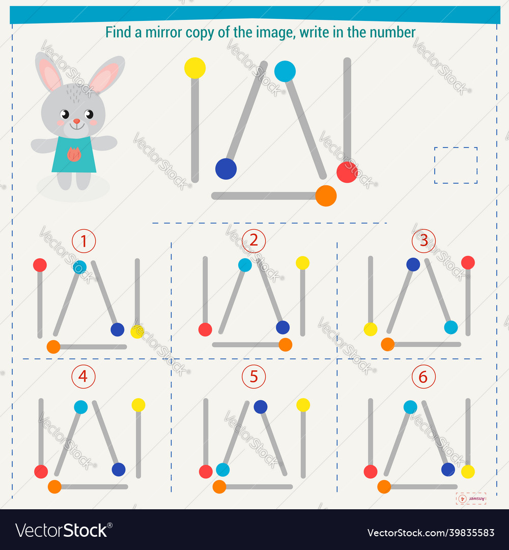 Logic puzzle game for children select and write vector image Logic puzzle game for children select and write