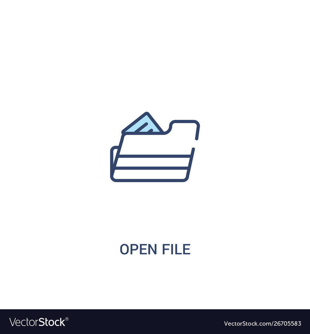 Open file concept 2 colored icon simple line vector image Open file concept 2 colored icon simple line