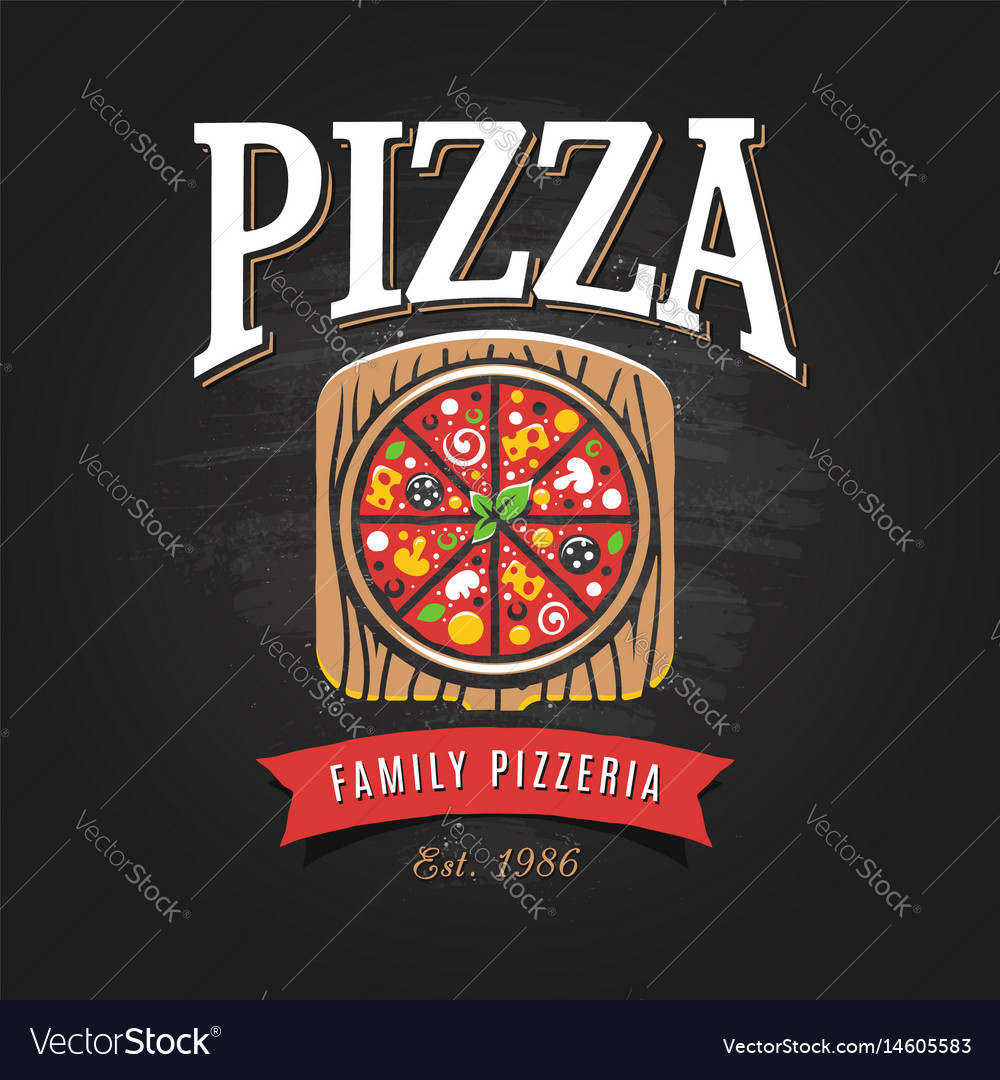 Pizzeria logo template Royalty Free Vector Image