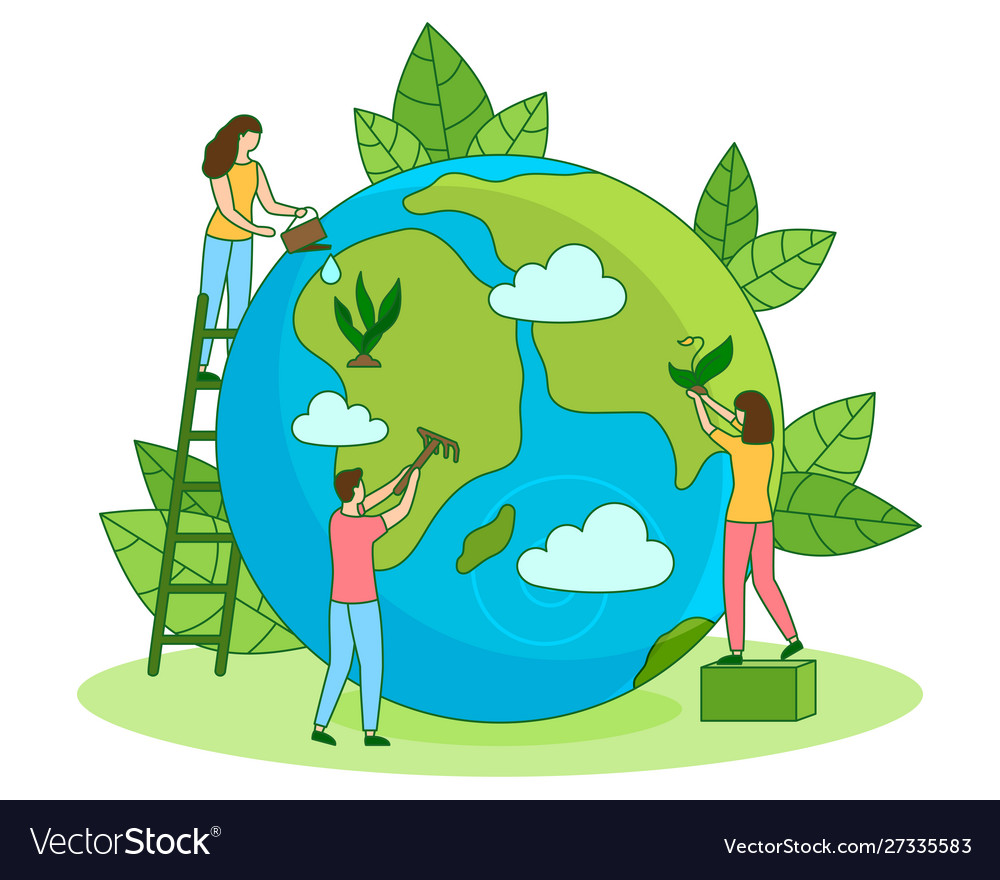 Oswald Rusten i dag Protect nature ecology care earth filled Vector Image