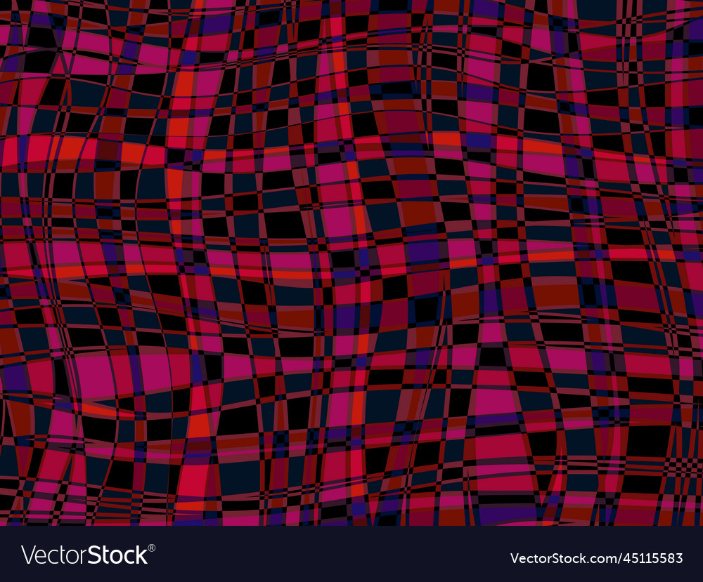 Red black uneven checkered background curved vector image Red black uneven checkered background curved