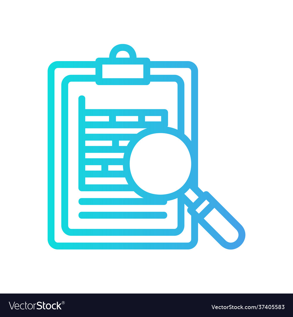 Search report icon in gradient style about vector image Search report icon in gradient style about