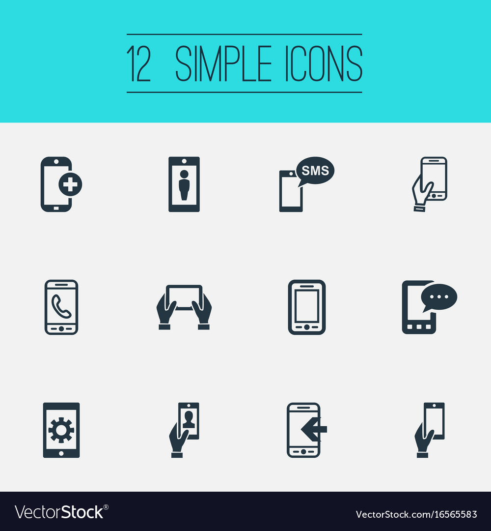 Set of simple mobile icons