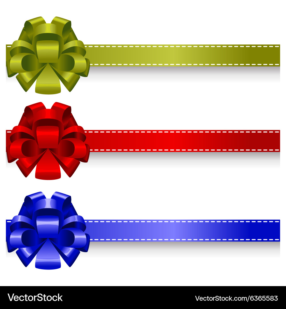Set realistic bows Royalty Free Vector Image - VectorStock