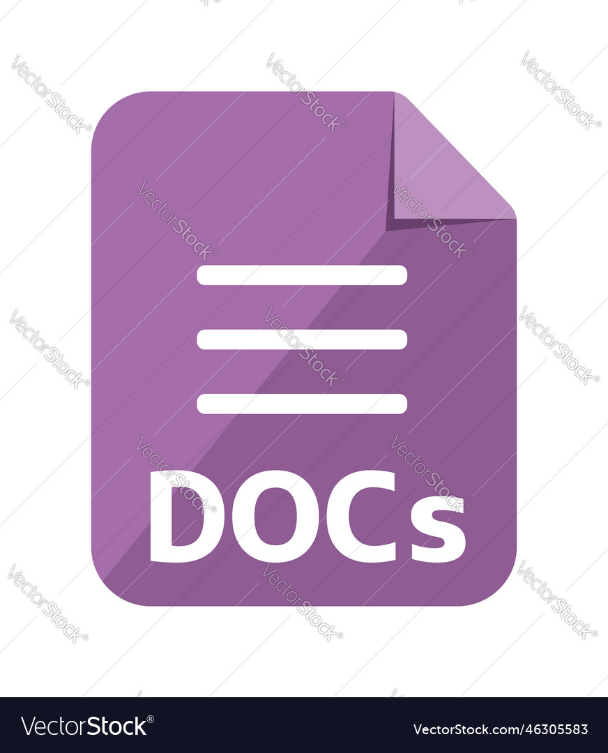 Various file type icon docs document vector image Various file type icon docs document