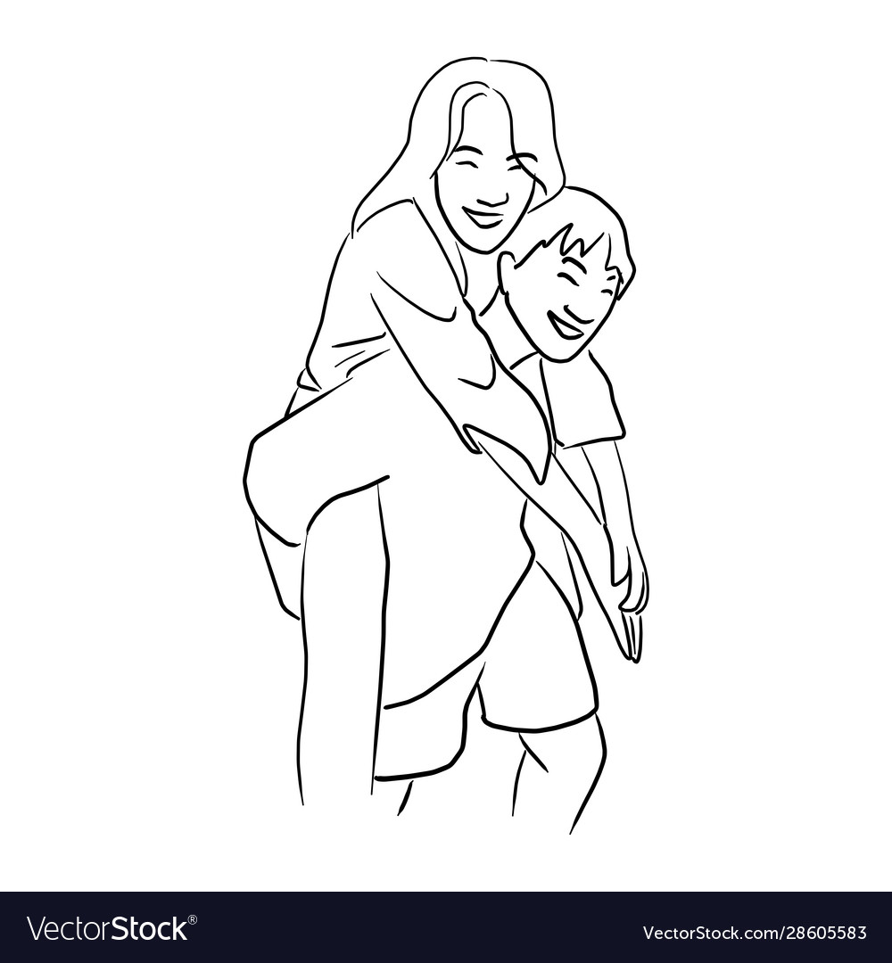 Piggyback Royalty Free Vector Image - VectorStock