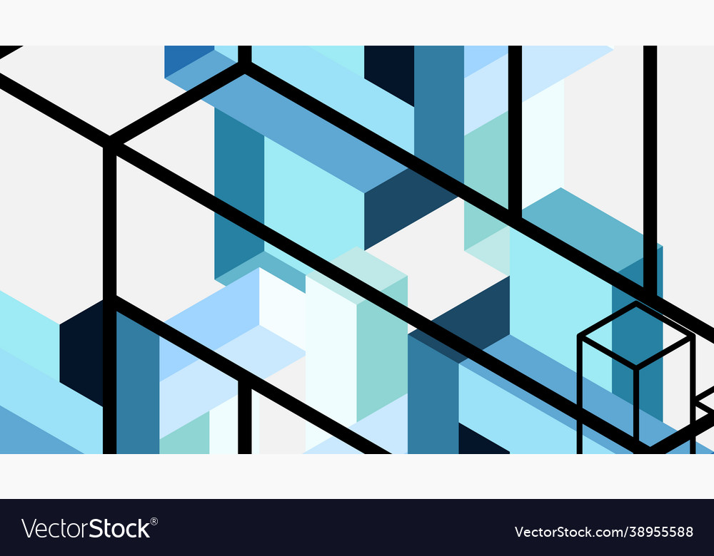 Abstract background 3d cubes cubic elements vector image Abstract background 3d cubes cubic elements