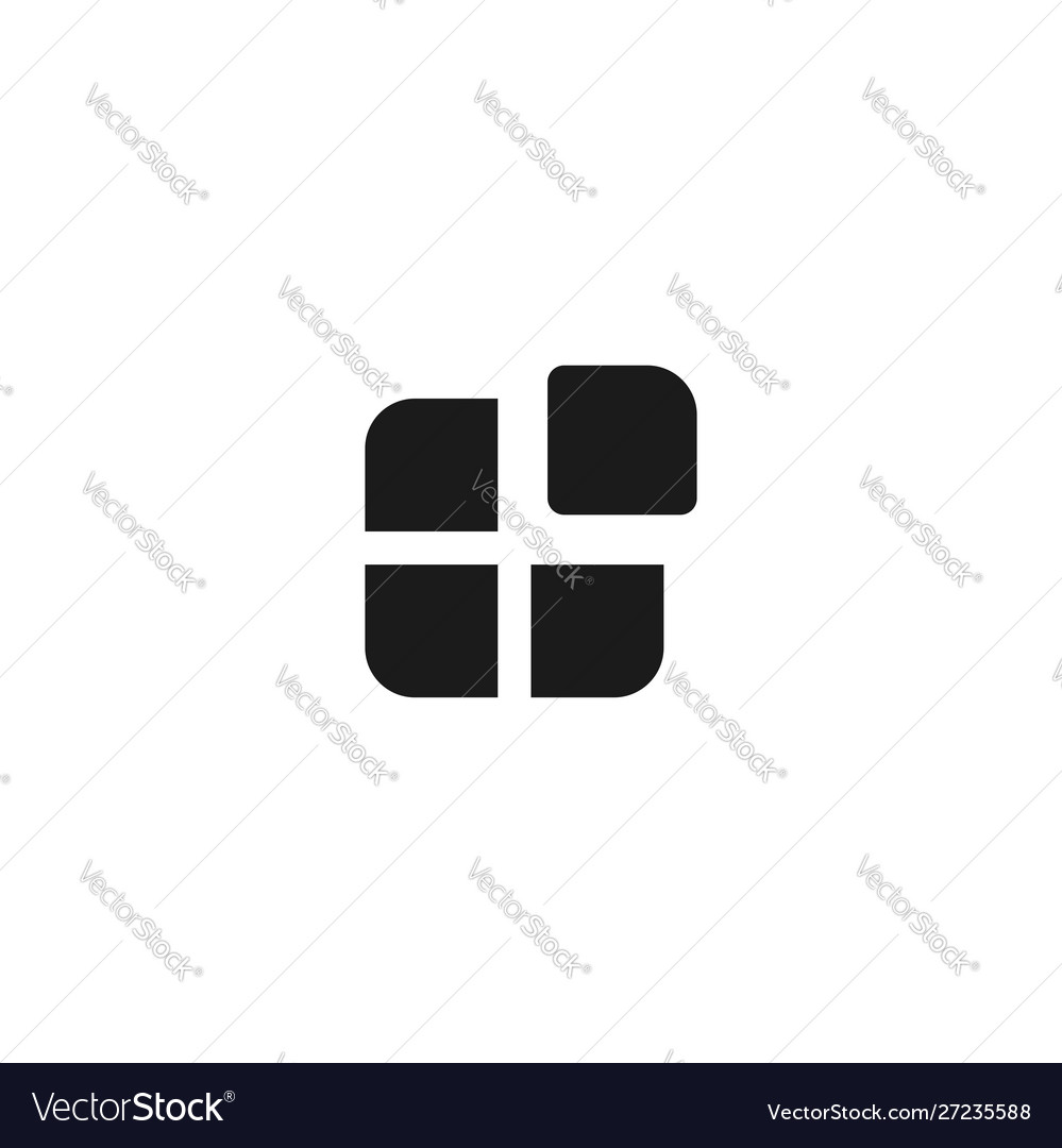 Application icon design four square with one box vector image Application icon design four square with one box