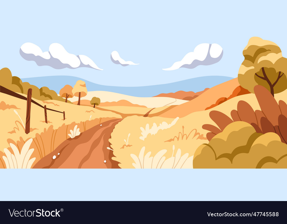 Autumn nature landscape fall panorama rural