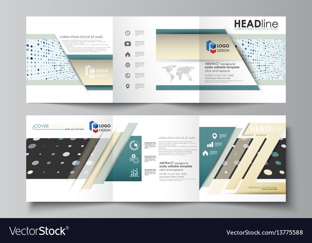 business templates for tri fold square brochures vector image fold templates