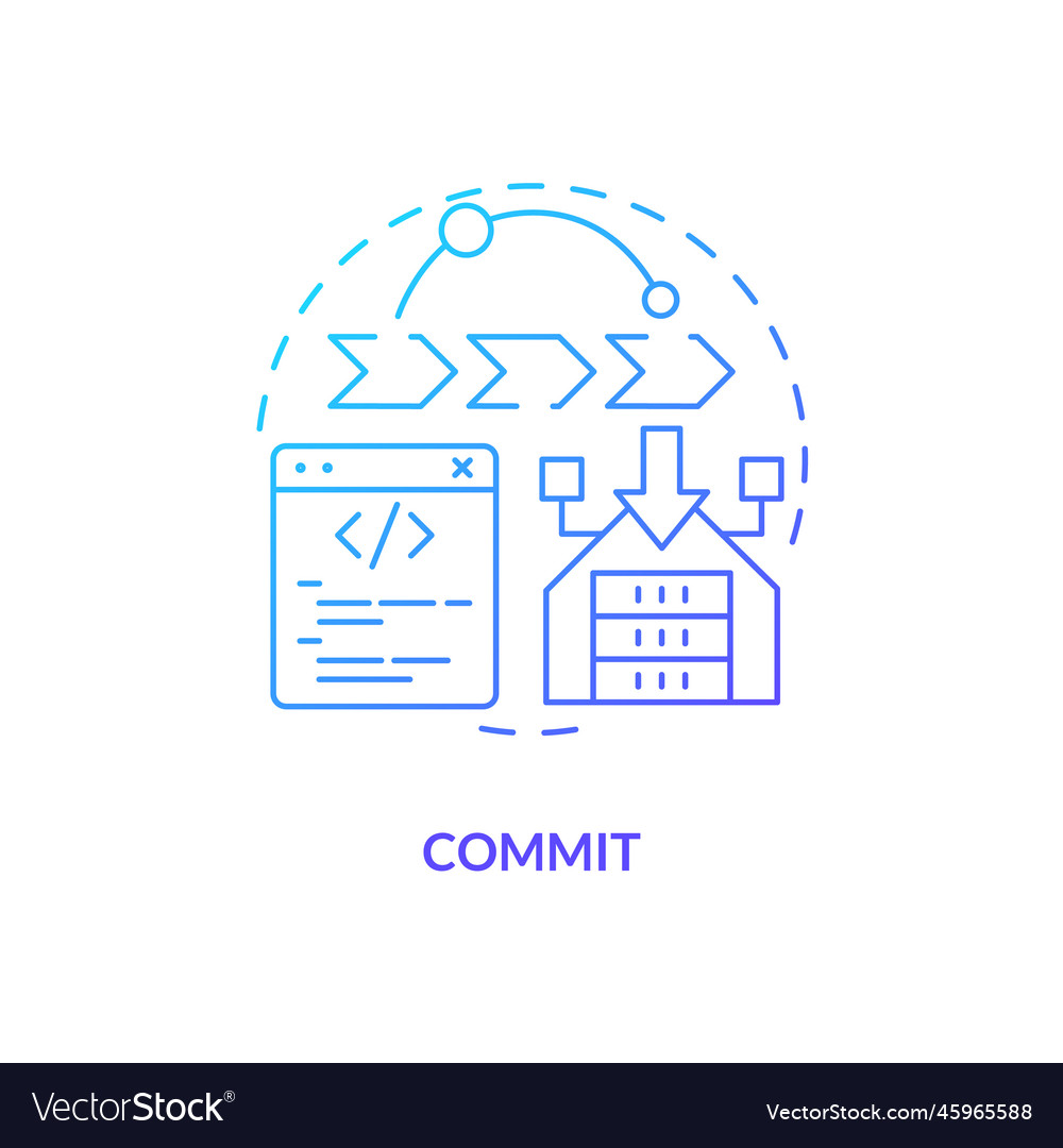 Commit blue gradient concept icon vector image Commit blue gradient concept icon