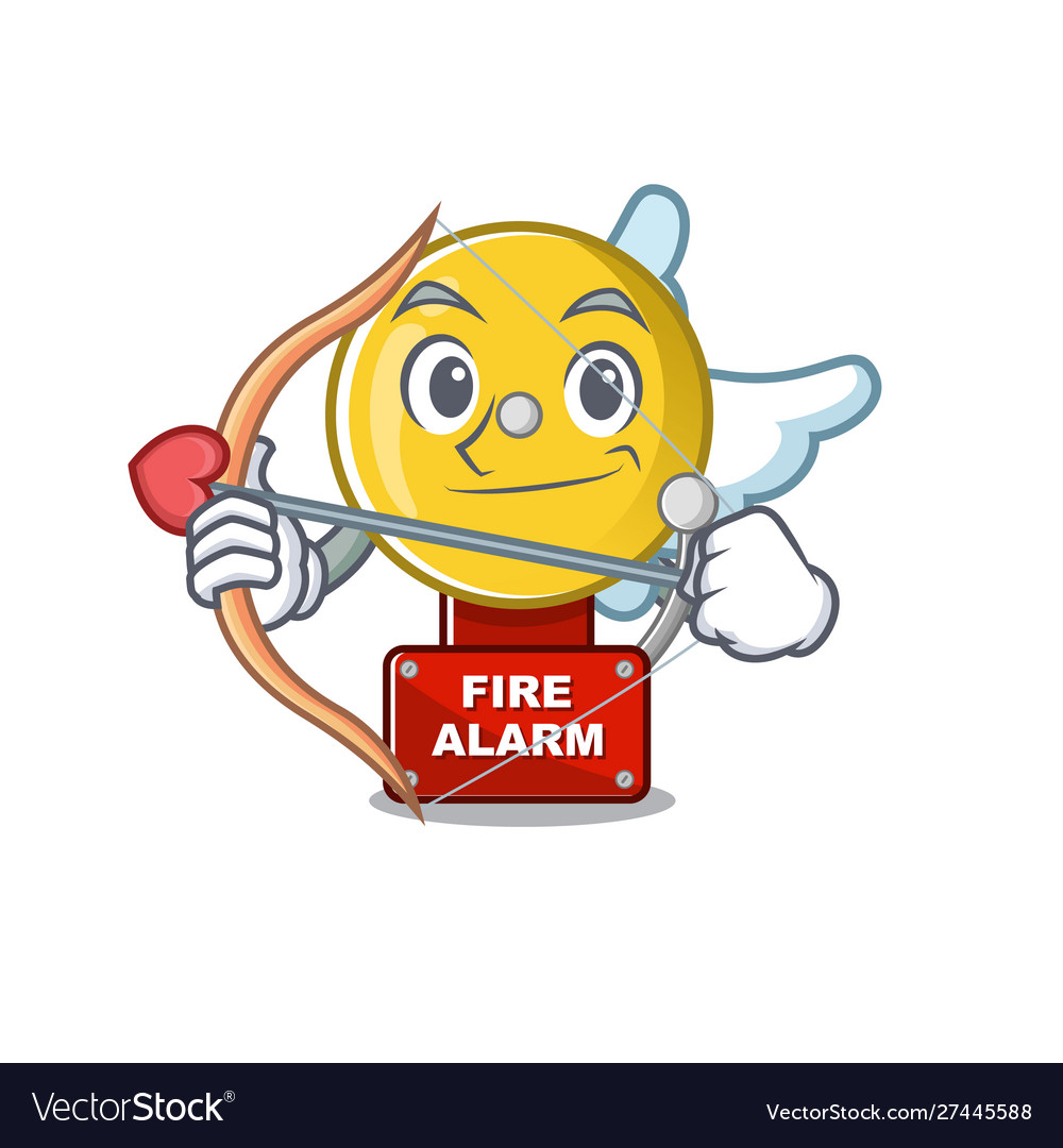 Cupid fire alarm stuck cartoon wall