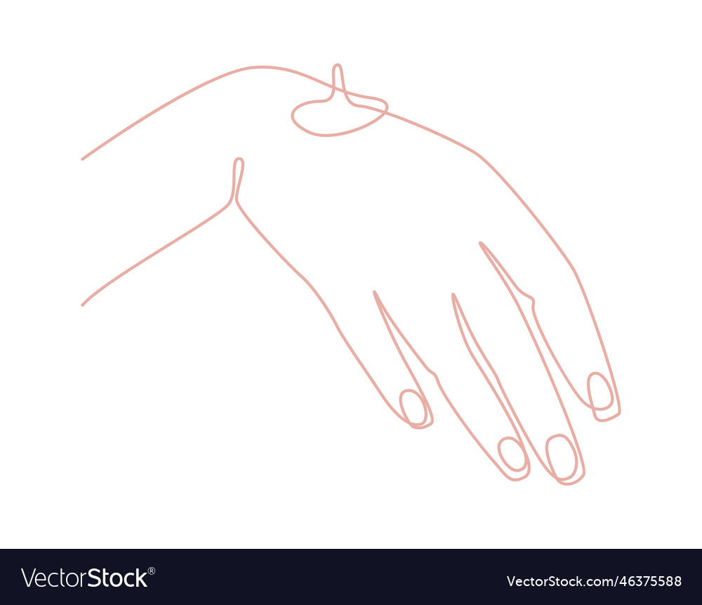 Drawing of hand continuous line art