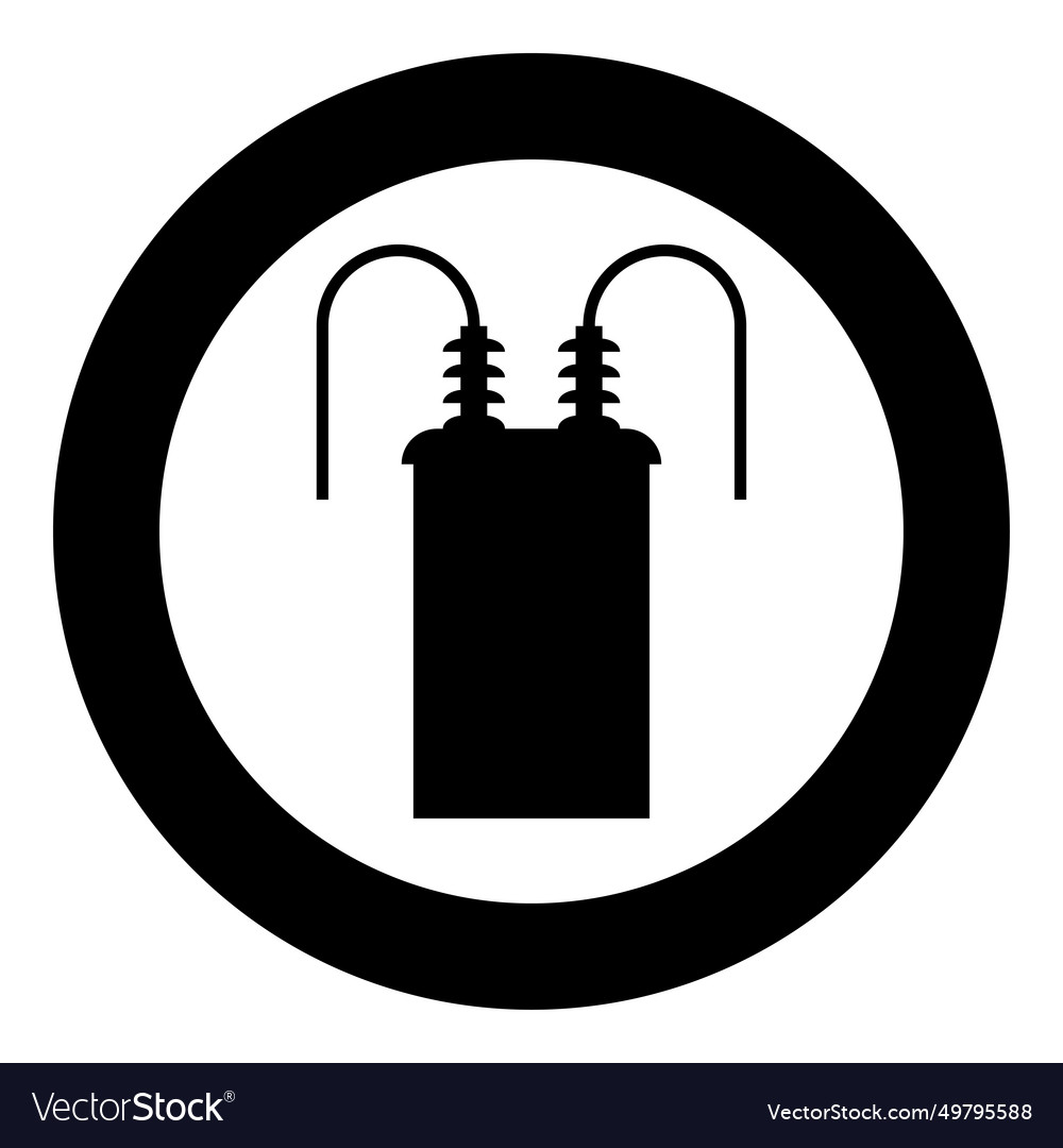 Electric transformer high voltage substation Vector Image