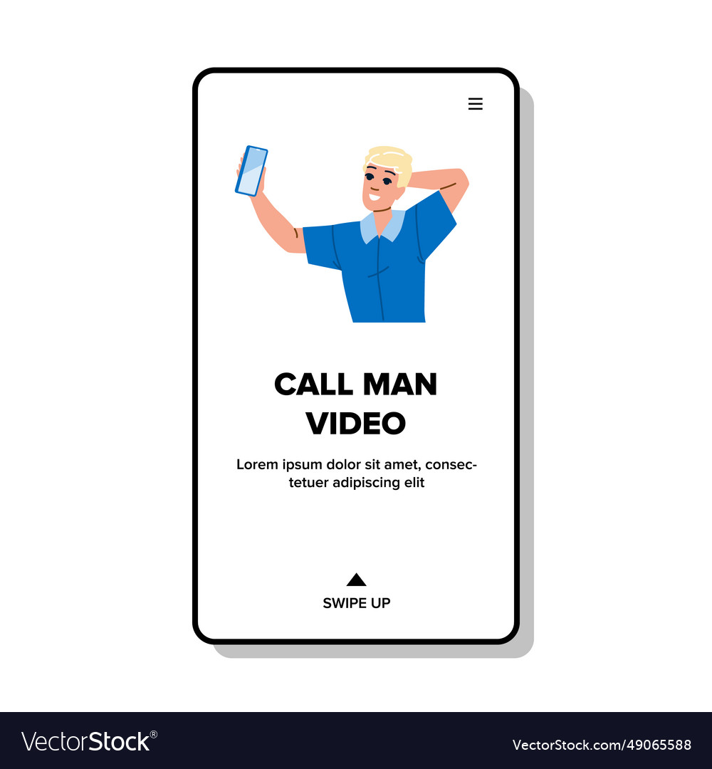 Flat call man video Royalty Free Vector Image - VectorStock